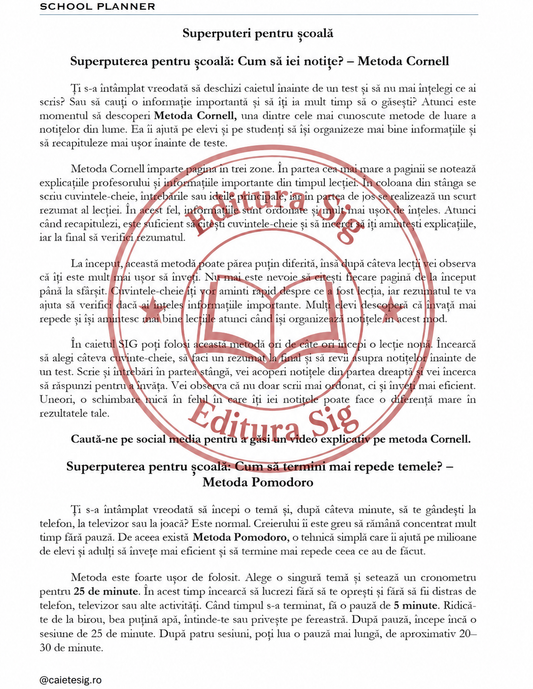 Caiet SIG de Matematică A4 pentru clasele 5-8